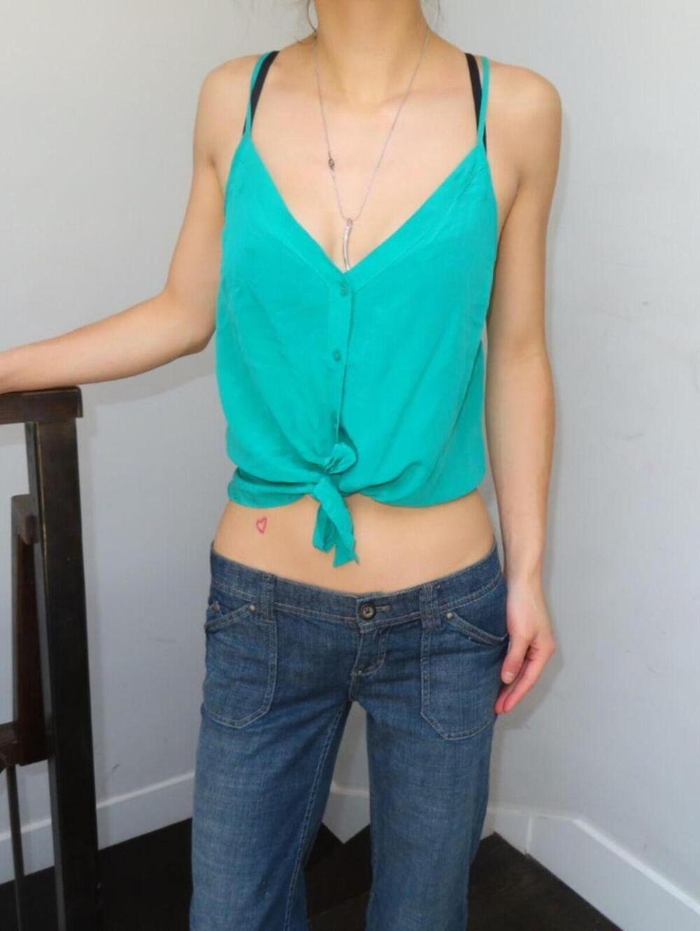 Bebe Women's Blue Vests-tanks-cami